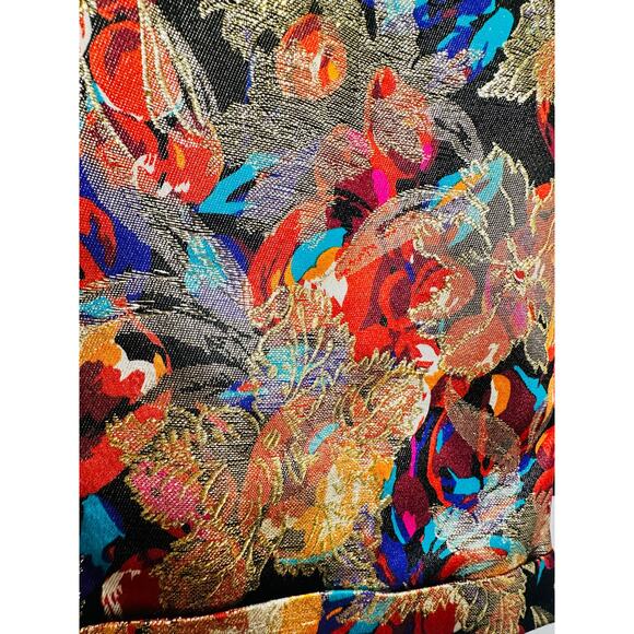 YVES SAINT LAURENT NEW Multicolor Floral Silk Blend Mini Shorts size FR 38 US M - Picture 8 of 16